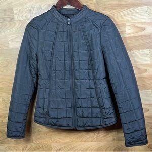 Laura Jo Size Medium Long Sleeve Puff Style Brown Jacket Waist Cincher